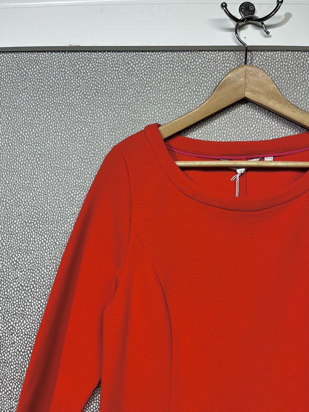 🆕 10 Boden Ellen Ottoman Vibrant Orange Three-Quarter Sleeve Shift Dress NWT - Picture 3 of 13